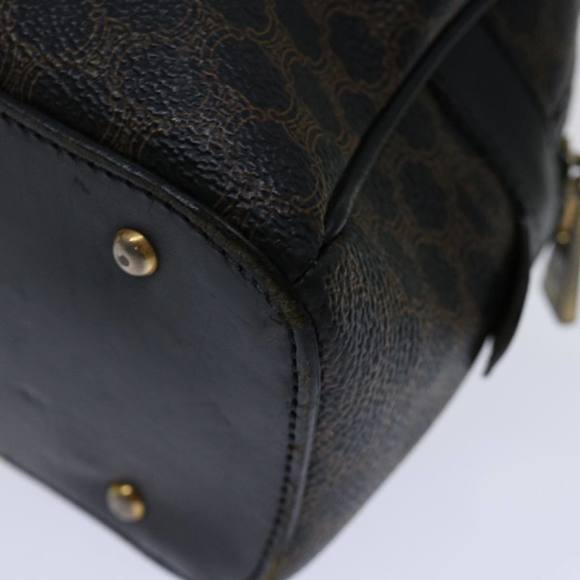 CELINE Macadam Canvas Hand Bag PVC Brown Black Auth bs12763 - Picture 16 of 16